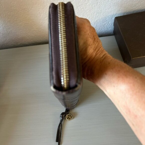 Gucci Large Chocolate Zippy Continental Wallet In Box - Picture 4 of 11